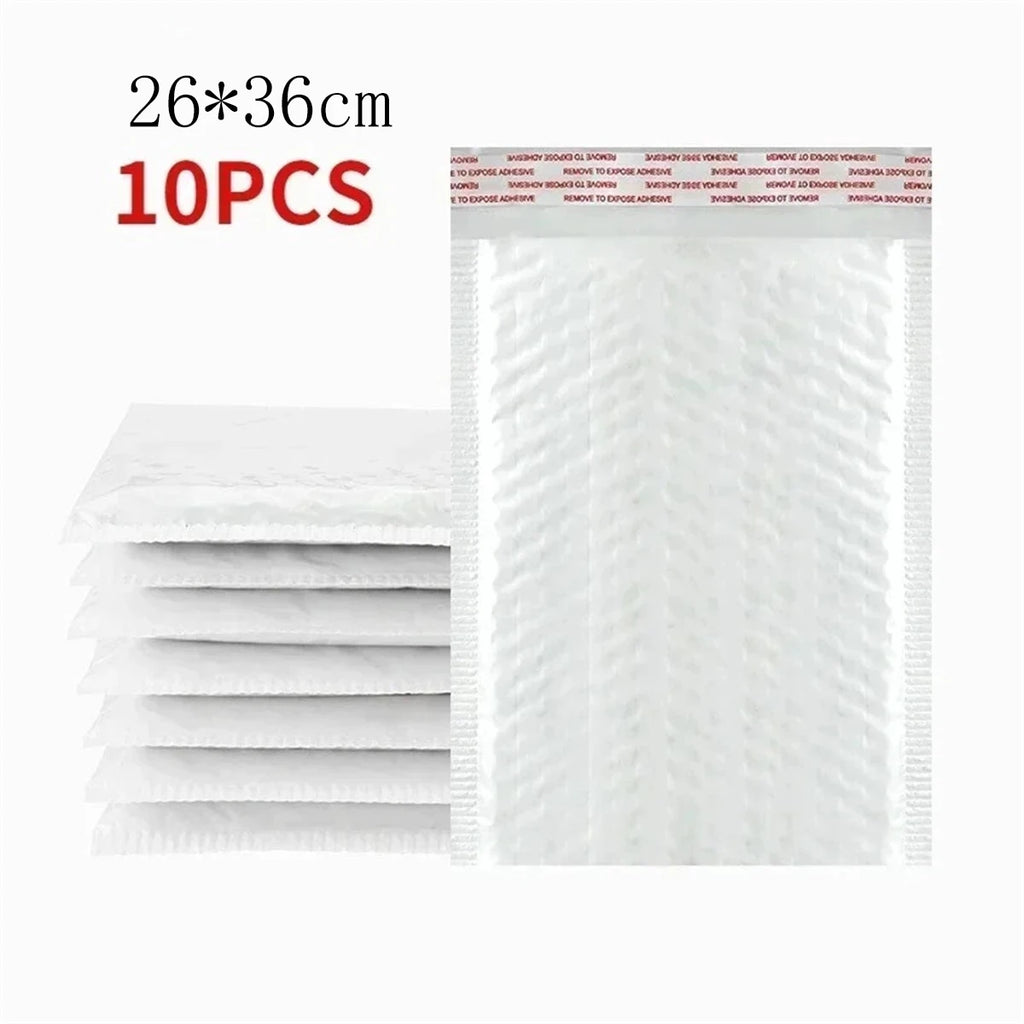 10/50Pcs Bubble Mailers White Poly Bubble Mailer Self Seal Padded Gift Bag Packaging Envelope Bags Book Shipping Package Bag