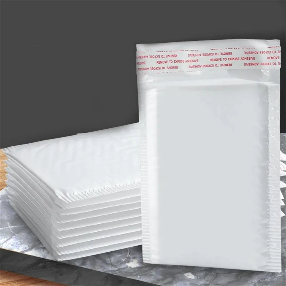 50 pcs pearlescent bubble mailers waterproof self seal shipping envelopes for online store cosmetic packaging use