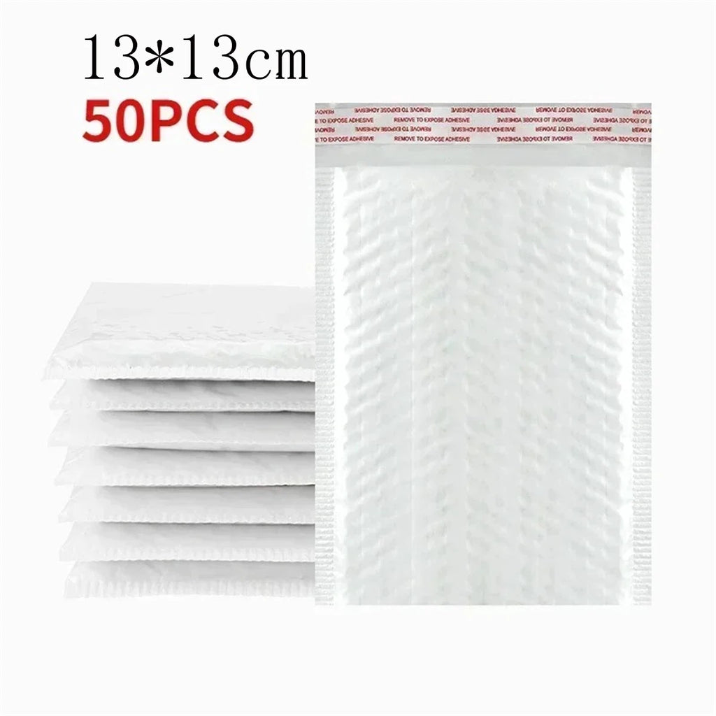 10/50Pcs Bubble Mailers White Poly Bubble Mailer Self Seal Padded Gift Bag Packaging Envelope Bags Book Shipping Package Bag