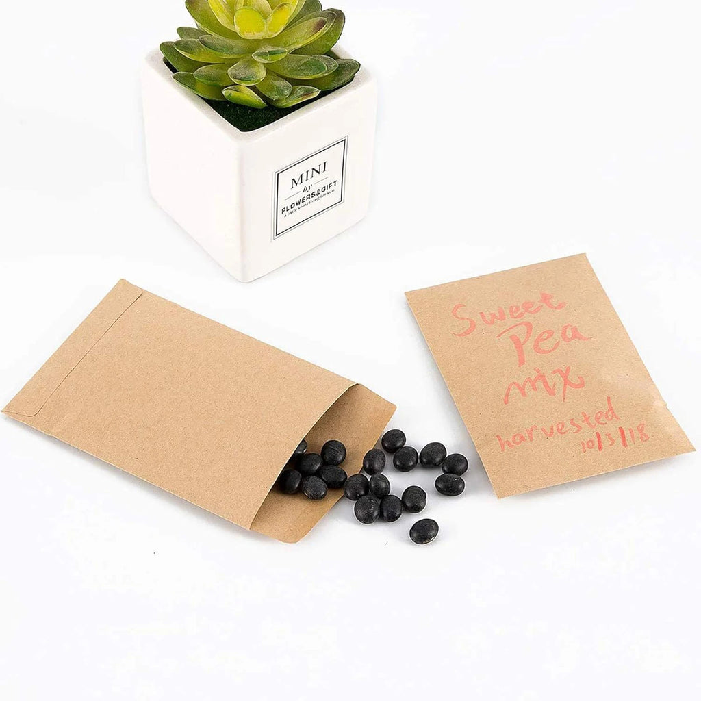 100/200pcs Seed Envelopes Bulk 6x10cm Seed Packets Envelopes Gift Small Paper Coin Envelopes Resealable Seed Organizer Storage