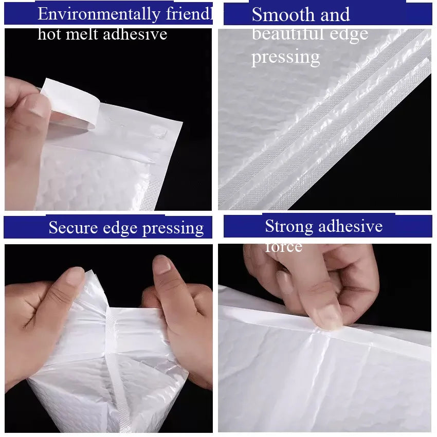 100Pcs White Bubble Envelopes With Bubble Buffering And AntiCollision SelfAdhesive Sealing Strips For Express Packaging