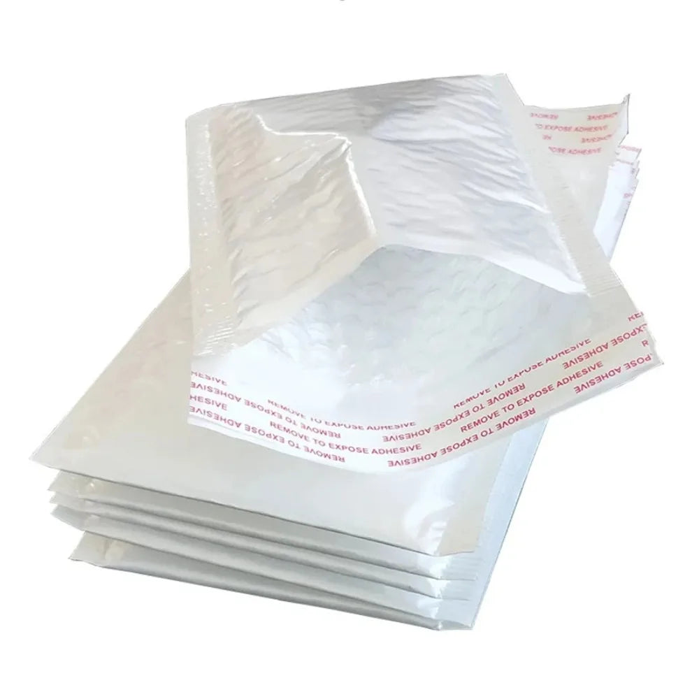 50 pcs pearlescent bubble mailers waterproof self seal shipping envelopes for online store cosmetic packaging use