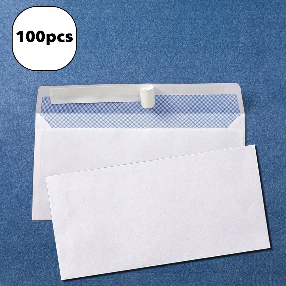10# 50/100/200PCS NO Window White Business Envelope  Safe Coloring Envelope Bill Invoice Report Self Sealing Envelopes Letters