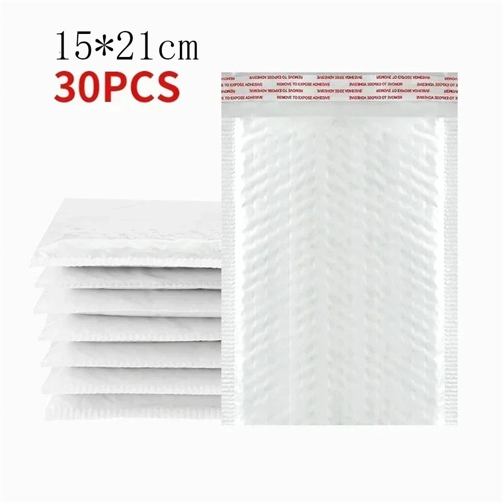 10/50Pcs Bubble Mailers White Poly Bubble Mailer Self Seal Padded Gift Bag Packaging Envelope Bags Book Shipping Package Bag