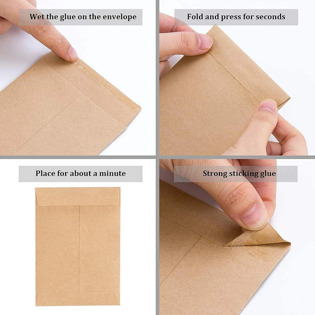 100/200pcs Seed Envelopes Bulk 6x10cm Seed Packets Envelopes Gift Small Paper Coin Envelopes Resealable Seed Organizer Storage
