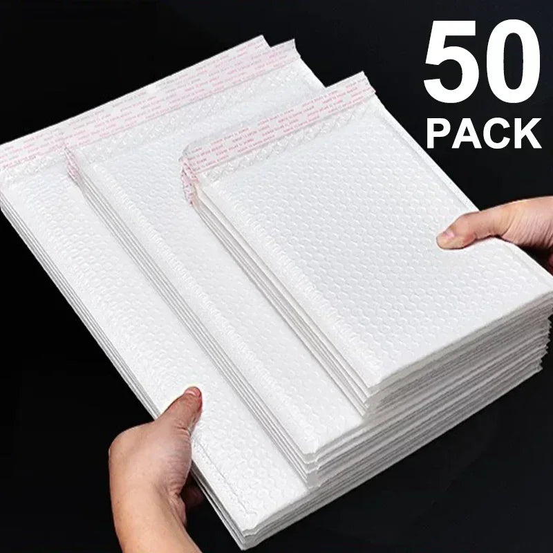 50/100Pcs Shipping Bags White Foam Envelope Bubble Mailers Wholesale with Different Specifications Send Packaging Soft Envelope