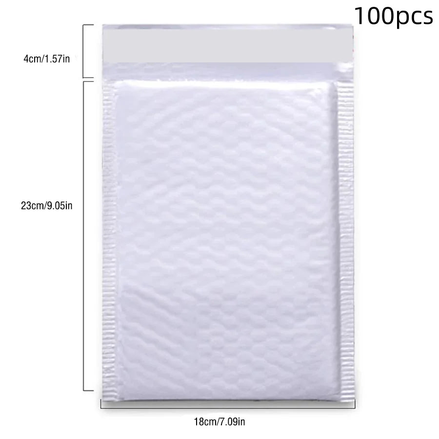 100Pcs White Bubble Envelopes With Bubble Buffering And AntiCollision SelfAdhesive Sealing Strips For Express Packaging