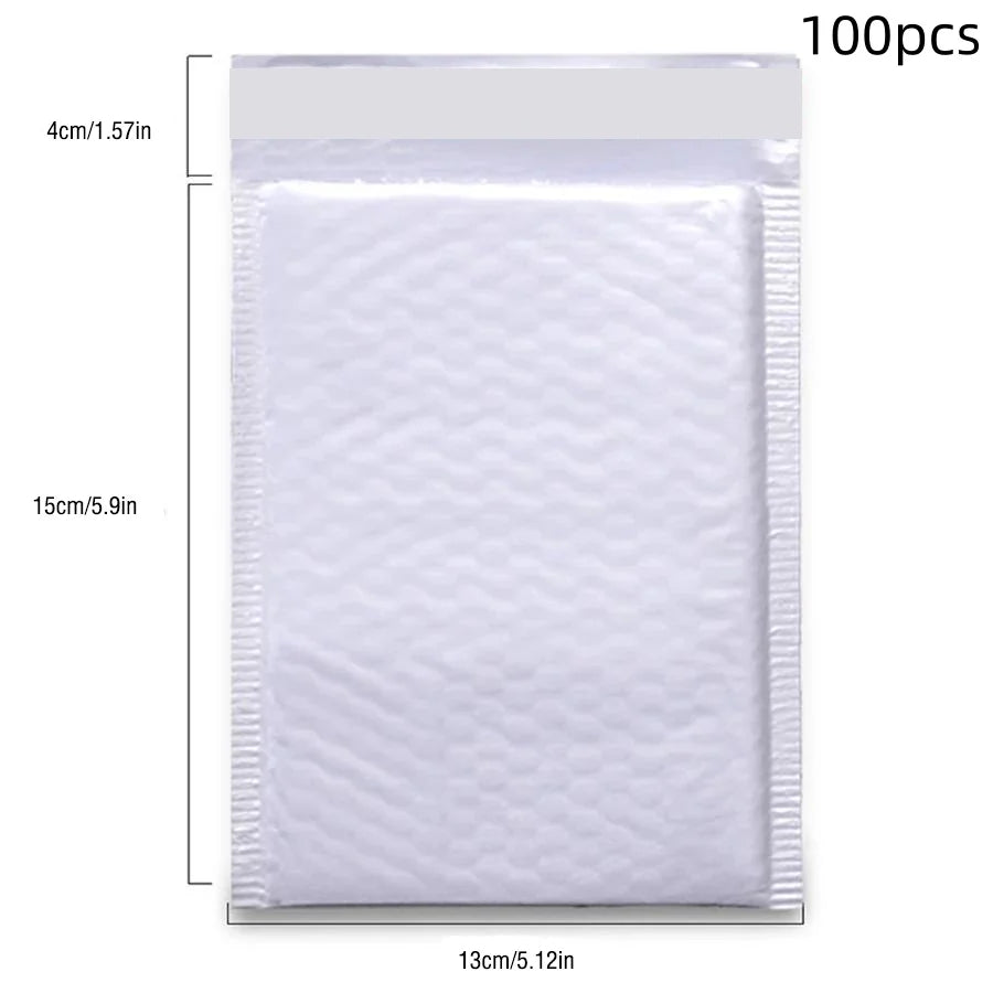 100Pcs White Bubble Envelopes With Bubble Buffering And AntiCollision SelfAdhesive Sealing Strips For Express Packaging