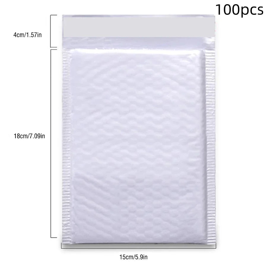 100Pcs White Bubble Envelopes With Bubble Buffering And AntiCollision SelfAdhesive Sealing Strips For Express Packaging